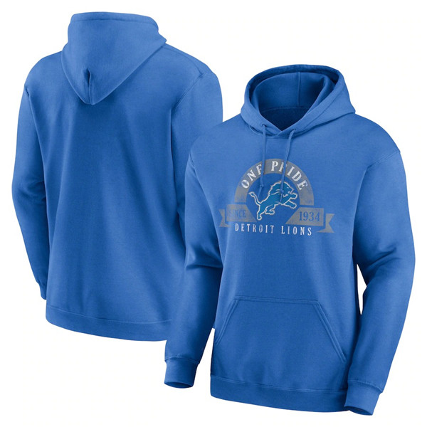 Men's Blue Detroit Lions Pullover Hoodie
